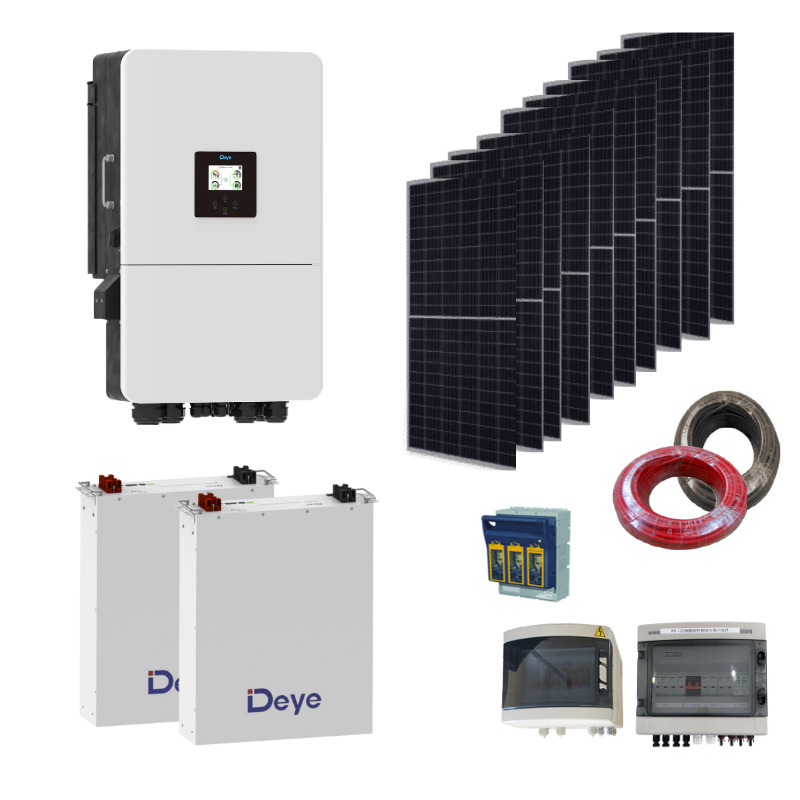 8kw deye hybrid kit with deye 512kw batteries